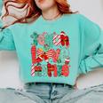 Christmas Coquette Bow Teacher Teach Love Inspire Comfort Colors Sweatshirt Chalky Mint Christmas Coquette Bow Teacher Teach Love Inspire Comfort Colors Sweatshirt Chalky Mint