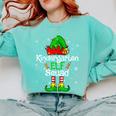 Christmas Kindergarten Elf Squad Teacher Student Comfort Colors Sweatshirt Chalky Mint Christmas Kindergarten Elf Squad Teacher Student Comfort Colors Sweatshirt Chalky Mint