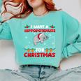 Christmas Math Teacher Hippopotenuse Math Lovers Xmas Comfort Colors Sweatshirt Chalky Mint