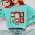 Christmas Teacher Stamps Comfort Colors Sweatshirt Chalky Mint