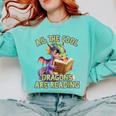 All The Cool Dragons Are Reading Dragon Teacher Comfort Colors Sweatshirt Chalky Mint