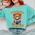 All The Cool Lions Are Reading Lion Teacher Men Women Kids Comfort Colors Sweatshirt Chalky Mint