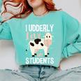Cow Teacher Lover Comfort Colors Sweatshirt Chalky Mint Cow Teacher Lover Comfort Colors Sweatshirt Chalky Mint