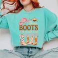 Cowboy Teacher These Boots Are Made-For Teaching School Comfort Colors Sweatshirt Chalky Mint Cowboy Teacher These Boots Are Made-For Teaching School Comfort Colors Sweatshirt Chalky Mint