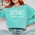 CTE Career And Technical Education -Adults CTE Teacher Health Theme Small Short Sleeve Comfort Colors Sweatshirt Chalky Mint
