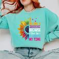 Cute I Became A Teacher Because Your Life Is Worth My Time Comfort Colors Sweatshirt Chalky Mint