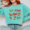 Cute Coquette Pencil Bow Christmas School Teacher Student Comfort Colors Sweatshirt Chalky Mint Cute Coquette Pencil Bow Christmas School Teacher Student Comfort Colors Sweatshirt Chalky Mint