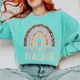 Cute Daycare Teacher Rainbow Leopard Print Childcare Worker Comfort Colors Sweatshirt Chalky Mint Cute Daycare Teacher Rainbow Leopard Print Childcare Worker Comfort Colors Sweatshirt Chalky Mint
