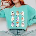 Cute Ghost Reading Books Teacher Halloween Reading Men Women Kids Comfort Colors Sweatshirt Chalky Mint Cute Ghost Reading Books Teacher Halloween Reading Men Women Kids Comfort Colors Sweatshirt Chalky Mint