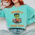 Cute Halloween Teacher Librarian Frankenstein Reading Books Comfort Colors Sweatshirt Chalky Mint