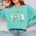 Cute Inclusion Isn't Scary Teacher Skeleton Ghost Halloween Comfort Colors Sweatshirt Chalky Mint