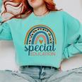 Cute Special Education Leopard Print SPED Teacher Idea Comfort Colors Sweatshirt Chalky Mint