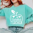 Cute Substitute Teacher Appreciation Men Women Comfort Colors Sweatshirt Chalky Mint