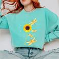 Dragonfly Sunflower Teacher Growth Mindset Choose To Shine Comfort Colors Sweatshirt Chalky Mint