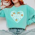 Drama Teacher Heart Pumpkin Ghost Halloween Kids Comfort Colors Sweatshirt Chalky Mint Drama Teacher Heart Pumpkin Ghost Halloween Kids Comfort Colors Sweatshirt Chalky Mint