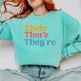 English Teacher Their There Theyre Grammar Men Women Comfort Colors Sweatshirt Chalky Mint