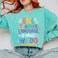 English Teaching ENL Teacher Language Is What We Do Comfort Colors Sweatshirt Chalky Mint English Teaching ENL Teacher Language Is What We Do Comfort Colors Sweatshirt Chalky Mint