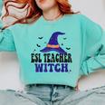 ESL Teacher Witch Halloween Matching Group Costume Comfort Colors Sweatshirt Chalky Mint ESL Teacher Witch Halloween Matching Group Costume Comfort Colors Sweatshirt Chalky Mint
