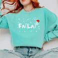 FA LA8 Christmas Santa Fa La Math Teacher Mathematic Comfort Colors Sweatshirt Chalky Mint