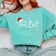 FA LA8 Christmas Santa Fa La Math Teacher Student Comfort Colors Sweatshirt Chalky Mint