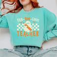 Fab Boo Lous Teacher Retro Ghost Spooky Halloween Costume Comfort Colors Sweatshirt Chalky Mint