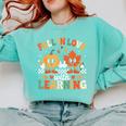 Fall In Love With Learning Shirt Autumn Thanksgiving Teacher Comfort Colors Sweatshirt Chalky Mint