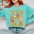 Fall In Love With Music Groovy Thanksgiving Music Teacher Men Women Girls Kids Comfort Colors Sweatshirt Chalky Mint Fall In Love With Music Groovy Thanksgiving Music Teacher Men Women Girls Kids Comfort Colors Sweatshirt Chalky Mint