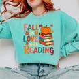 Fall In Love With Reading Autumn Thanksgiving Shirt Teacher Comfort Colors Sweatshirt Chalky Mint Fall In Love With Reading Autumn Thanksgiving Shirt Teacher Comfort Colors Sweatshirt Chalky Mint