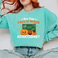 Are You Fall O Ween Directions Halloween Teacher Retro Comfort Colors Sweatshirt Chalky Mint Are You Fall O Ween Directions Halloween Teacher Retro Comfort Colors Sweatshirt Chalky Mint