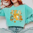 Fall Teacher Pumpkin Coquette Bow Autumn Classroom Comfort Colors Sweatshirt Chalky Mint Fall Teacher Pumpkin Coquette Bow Autumn Classroom Comfort Colors Sweatshirt Chalky Mint