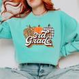 Fall Teacher Shirt 3rd Grade Teacher Retro Halloween Pumpkin Comfort Colors Sweatshirt Chalky Mint