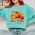 Fall Vibes Costume Teacher Thanksgiving Leopard Gnome Comfort Colors Sweatshirt Chalky Mint Fall Vibes Costume Teacher Thanksgiving Leopard Gnome Comfort Colors Sweatshirt Chalky Mint