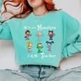 My Favorite Monsters Call Me Teacher Thank Mummy Vampire Bat Comfort Colors Sweatshirt Chalky Mint My Favorite Monsters Call Me Teacher Thank Mummy Vampire Bat Comfort Colors Sweatshirt Chalky Mint
