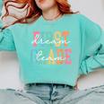 First Grade Dream Team Back To School 1st Grade Teacher Comfort Colors Sweatshirt Chalky Mint
