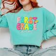 First Grade Team Teacher Back To School 1st Grade Squad Kids Comfort Colors Sweatshirt Chalky Mint