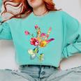 Flower American Sign Language ASL Teacher Teaching Deaf Comfort Colors Sweatshirt Chalky Mint Flower American Sign Language ASL Teacher Teaching Deaf Comfort Colors Sweatshirt Chalky Mint