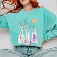 Flowers Test Tube Chemistry Student Science Teacher Women Comfort Colors Sweatshirt Chalky Mint