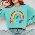 Fri-Yay Friyay Rainbow Colors Teacher Childrens Fun Designs Comfort Colors Sweatshirt Chalky Mint Fri-Yay Friyay Rainbow Colors Teacher Childrens Fun Designs Comfort Colors Sweatshirt Chalky Mint