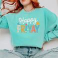 Fri-Yay Teacher Fry Yay Friday Weekend Happy Fri-Yay Comfort Colors Sweatshirt Chalky Mint Fri-Yay Teacher Fry Yay Friday Weekend Happy Fri-Yay Comfort Colors Sweatshirt Chalky Mint