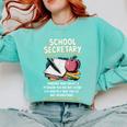 Front Office Teacher Admin Meaning School Secretary Comfort Colors Sweatshirt Chalky Mint