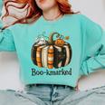Fun Fall Book Lover Cute Teacher Student Halloween Comfort Colors Sweatshirt Chalky Mint