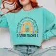 Future Teacher Cute Rainbow Leopard Teacher Outfit For Men Women Girls Kids Comfort Colors Sweatshirt Chalky Mint Future Teacher Cute Rainbow Leopard Teacher Outfit For Men Women Girls Kids Comfort Colors Sweatshirt Chalky Mint
