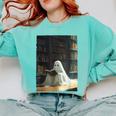 Ghost Library Halloween Book Reading Books Lover Teacher Comfort Colors Sweatshirt Chalky Mint Ghost Library Halloween Book Reading Books Lover Teacher Comfort Colors Sweatshirt Chalky Mint