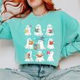 Ghost Reading Teacher Halloween Costume Librarian Book Lover Comfort Colors Sweatshirt Chalky Mint