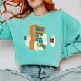 Ghosts Reading Books Teacher Halloween Librarian Boooks Comfort Colors Sweatshirt Chalky Mint Ghosts Reading Books Teacher Halloween Librarian Boooks Comfort Colors Sweatshirt Chalky Mint