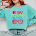 In My Glowing Teacher Era Groovy Colorful Bright Comfort Colors Sweatshirt Chalky Mint In My Glowing Teacher Era Groovy Colorful Bright Comfort Colors Sweatshirt Chalky Mint