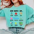 God Says Im Teacher Christian Back To School Religious Comfort Colors Sweatshirt Chalky Mint God Says Im Teacher Christian Back To School Religious Comfort Colors Sweatshirt Chalky Mint