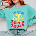 Grade 3 Super Squad Superhero Teacher Team Men Women Girls Kids Comfort Colors Sweatshirt Chalky Mint