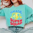 Grade 4 Super Squad Superhero Teacher Team Comfort Colors Sweatshirt Chalky Mint