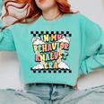 Groovy ABA RBT Therapist In My Behavior Analyst Era Teacher Comfort Colors Sweatshirt Chalky Mint